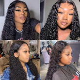 Deep Wave Glueless Pre-Cut 4*4 Lace Closure Wig Human Hair Natural Color Wig